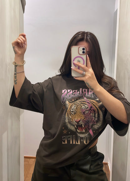T-shirt over con tigre | più colori - Susy Mix