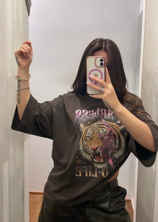 T-shirt over con tigre | più colori - Susy Mix