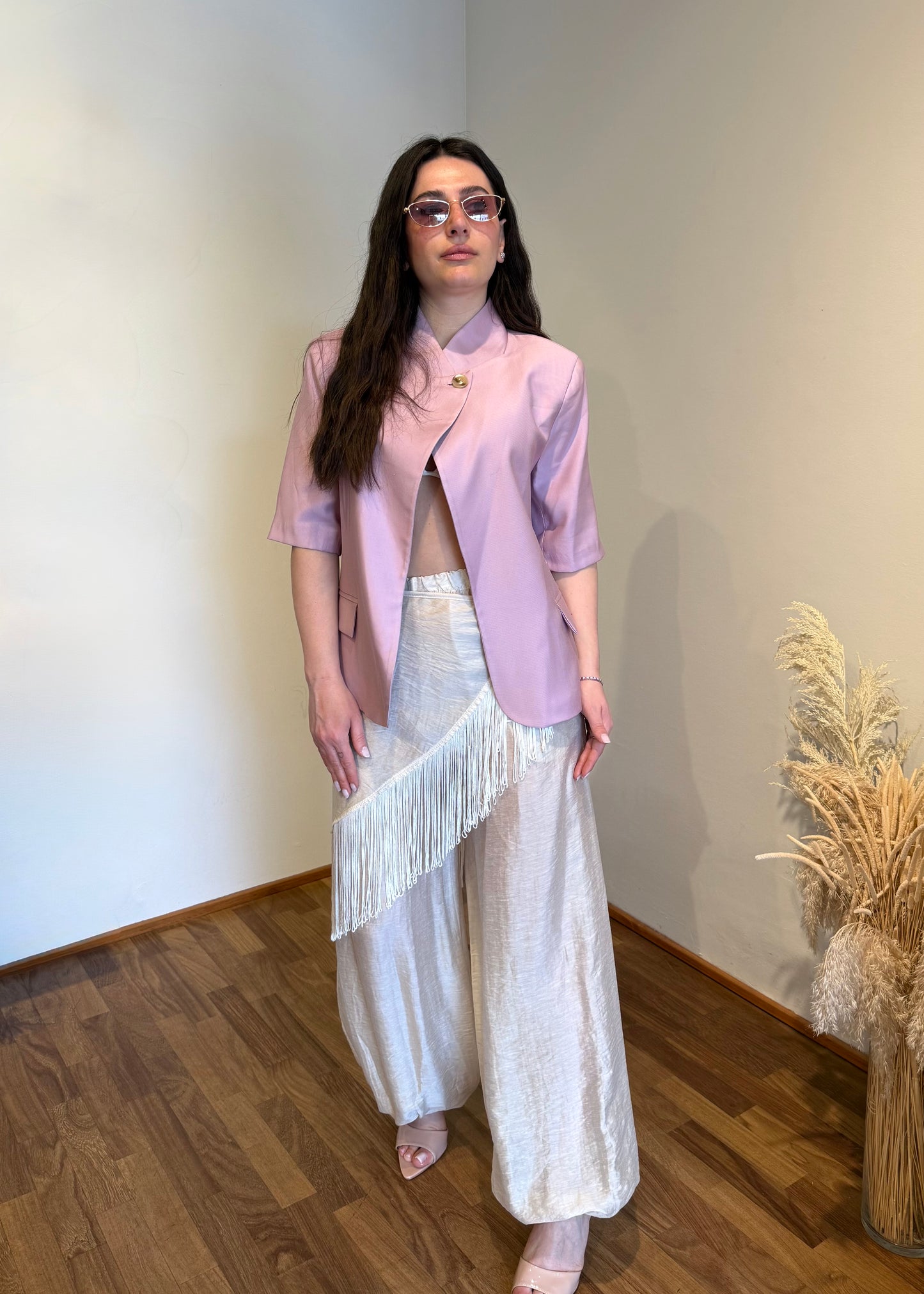 Pantalone Con Pareo Frange Beige - SUSY MIX - MARYGIÒ