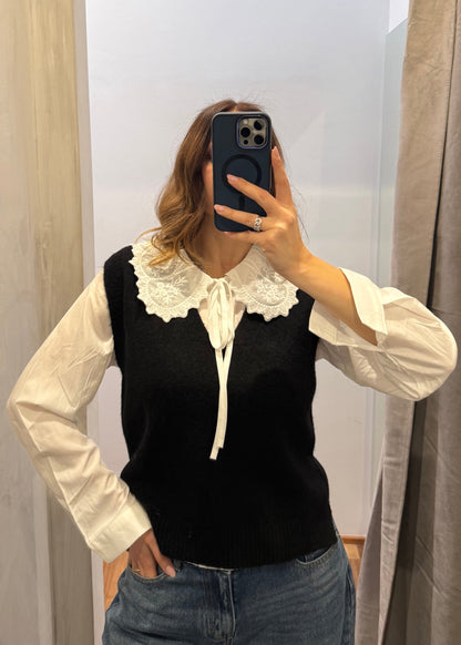 Set Gilet con Camicia Nero
