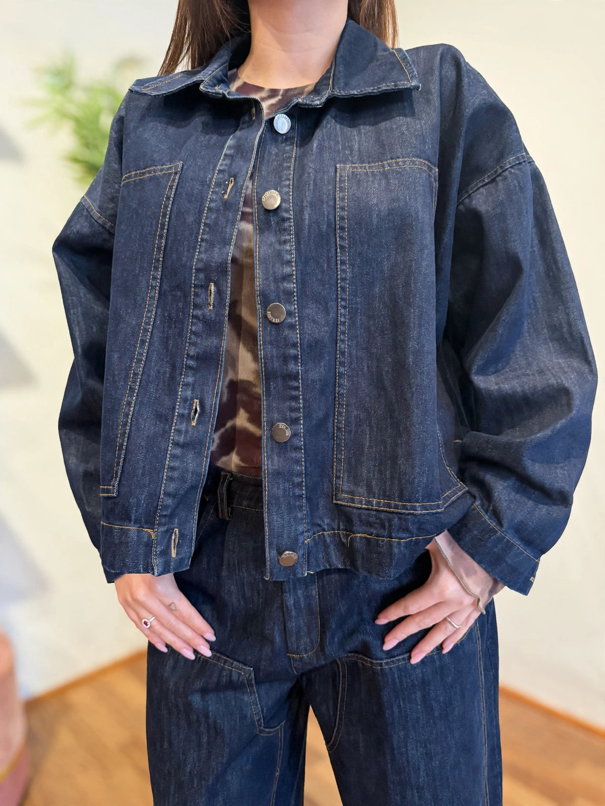 Giacca denim over Blu scuro - Susy Mix
