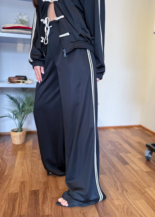 Pantalone Tuta con Bande Laterali Nero - SUSY MIX