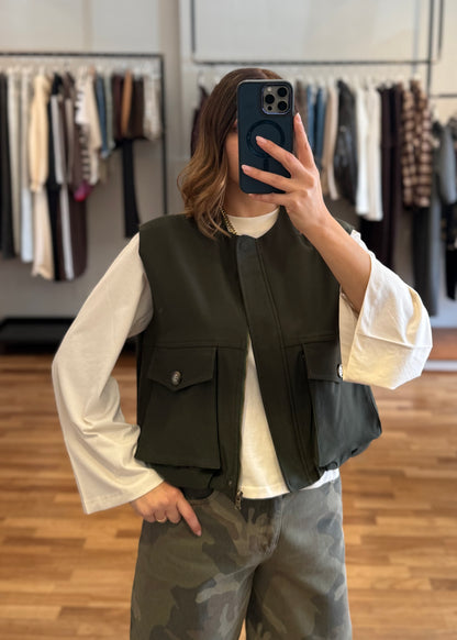 Gilet con maxi tasconi - Susy Mix