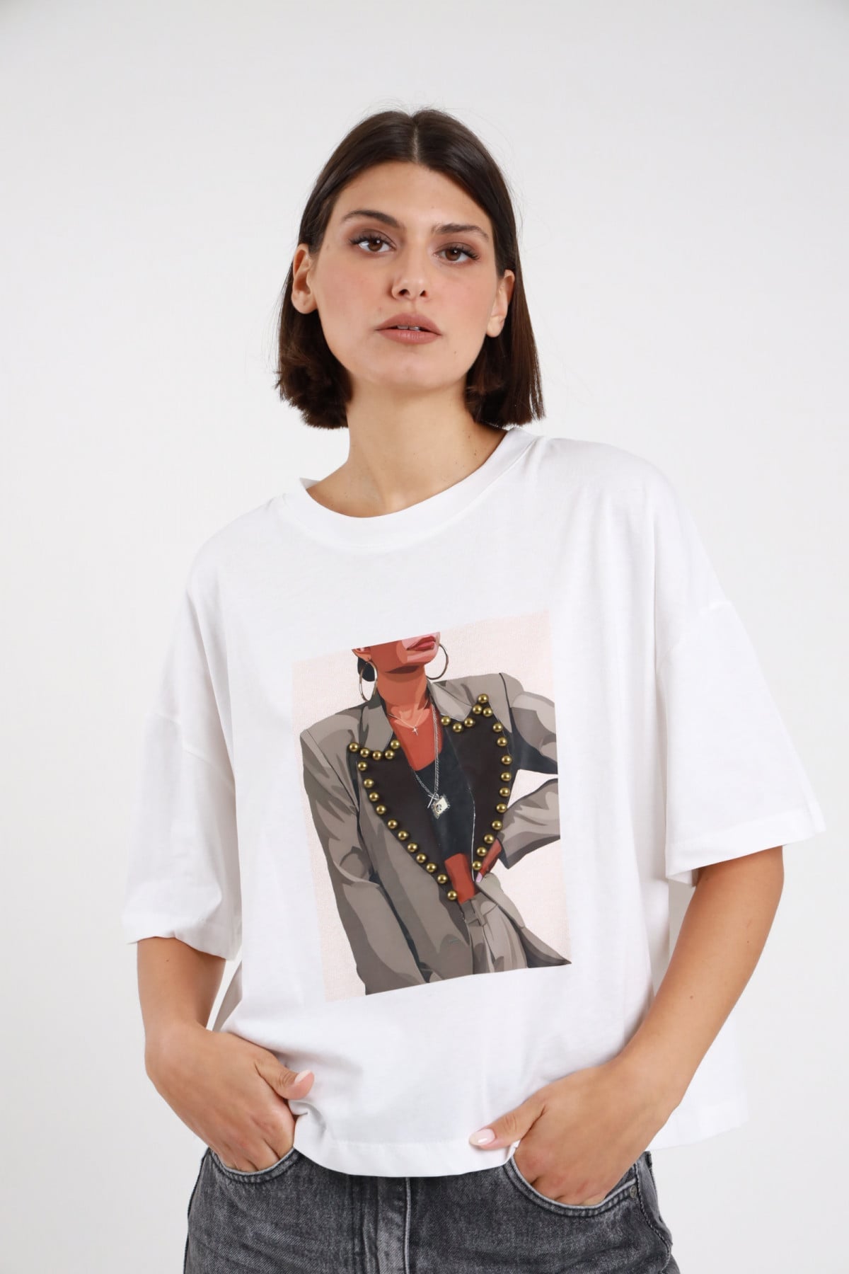 T-shirt over con stampa - Susy Mix