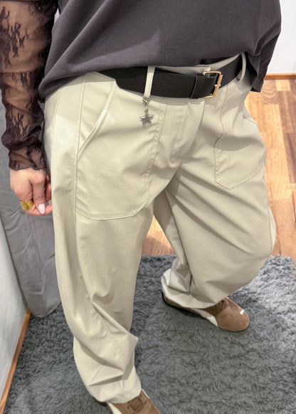 Pantalone Stellina in Ecopelle Latte  - SUSY MIX - MARYGIÒ