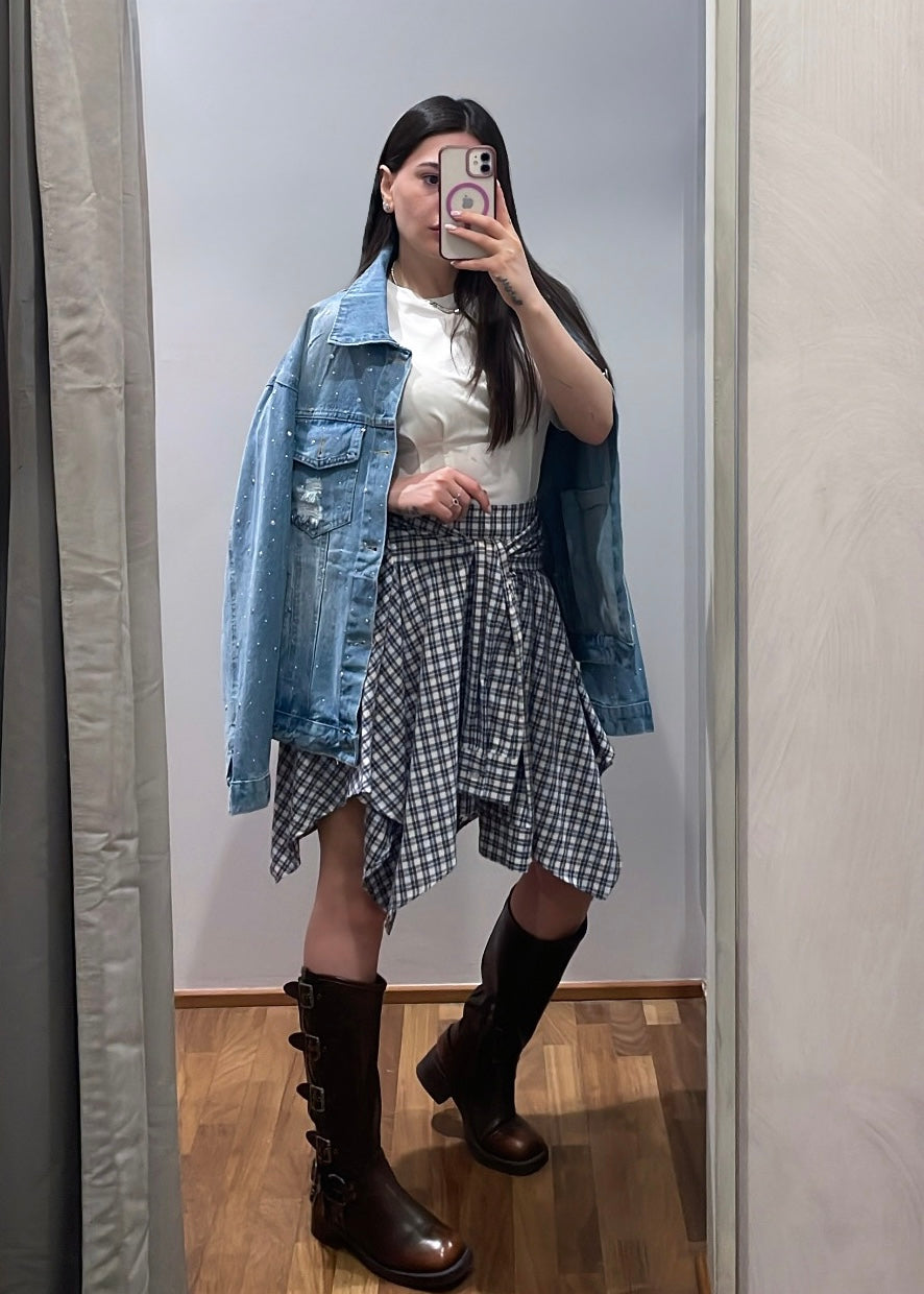 Gonna Camicia Asimmetrica a Quadri - LUMINA - MARYGIÒ