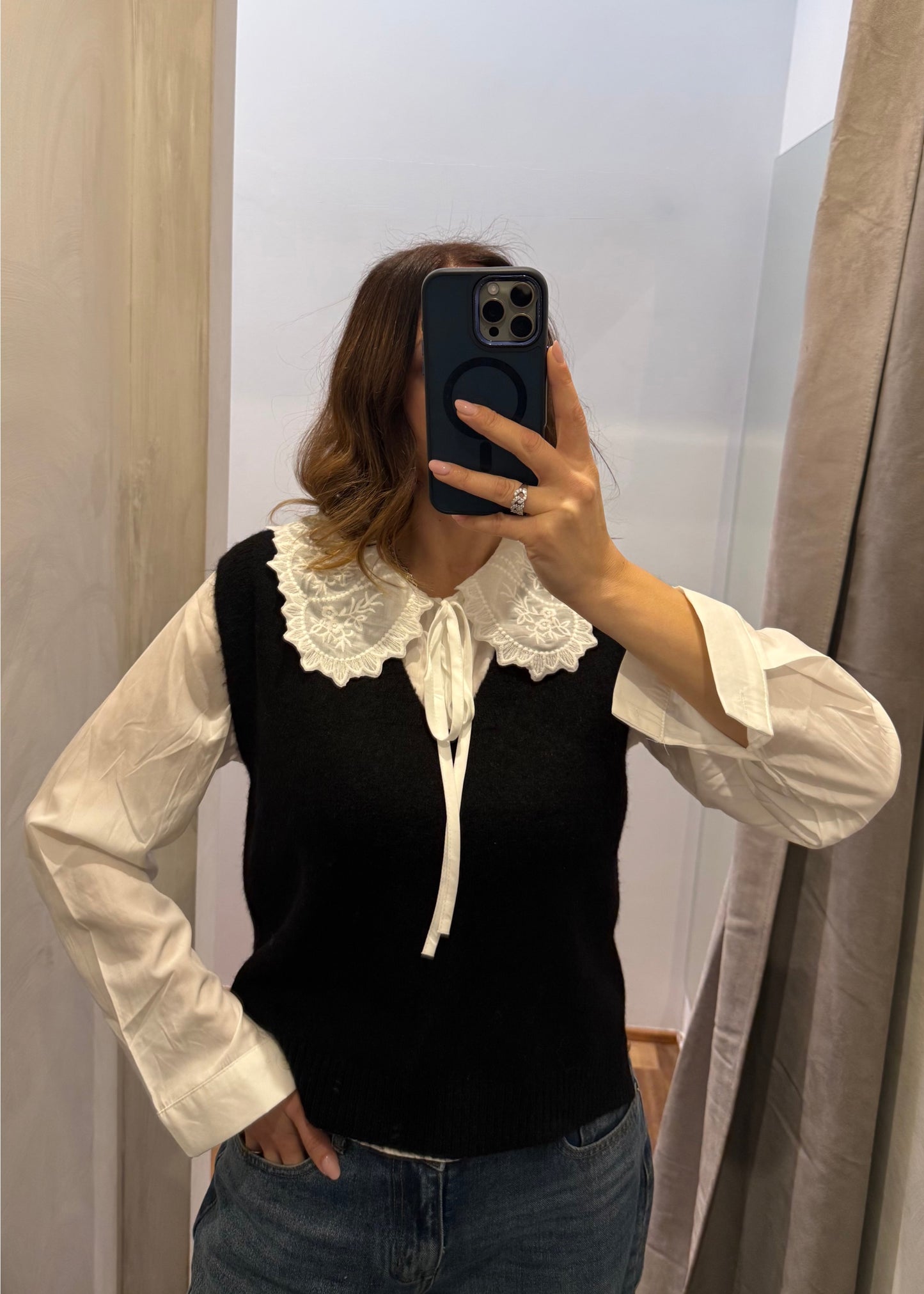 Set Gilet con Camicia Nero