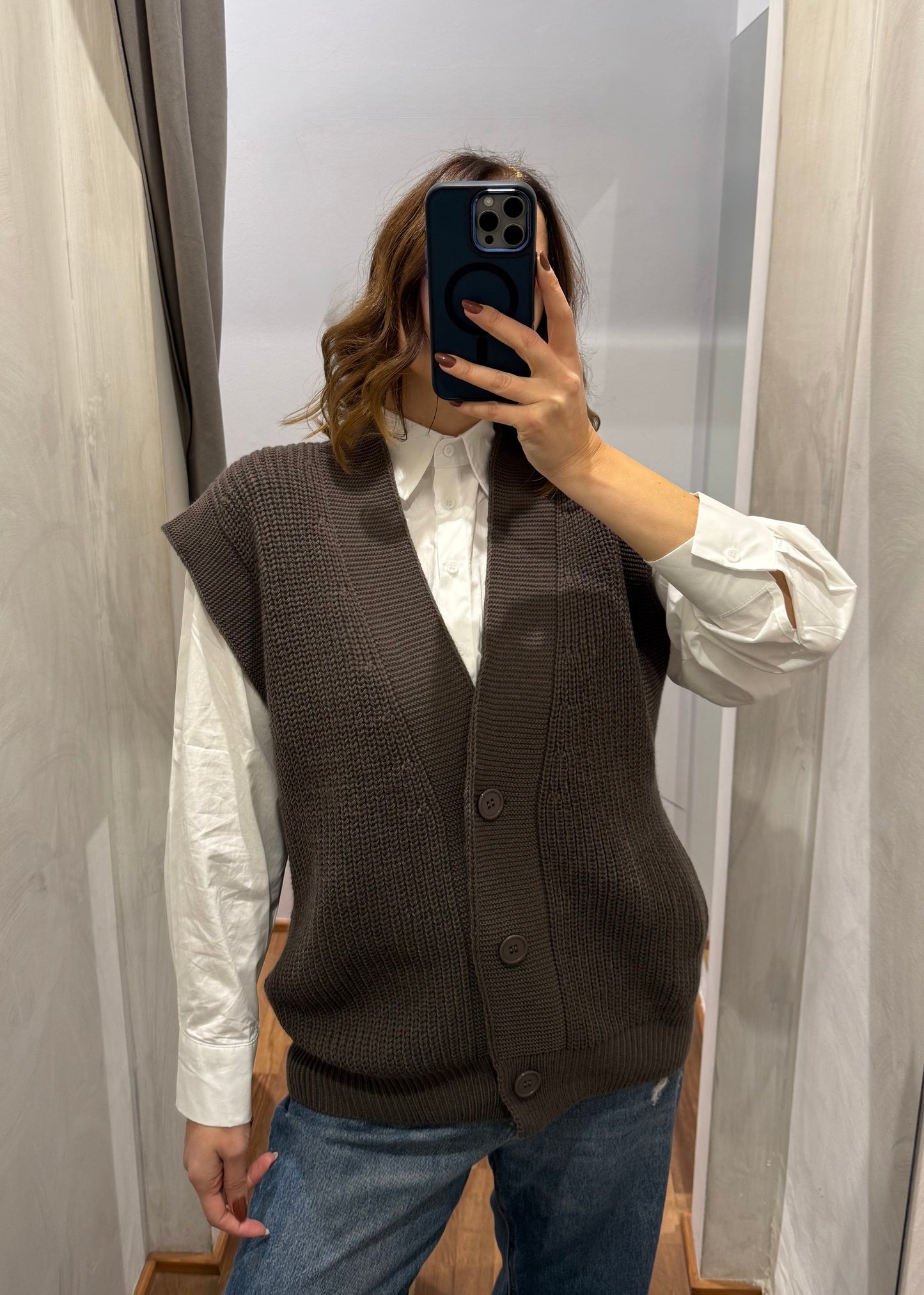Gilet Over in Maglia a Coste - SUSY MIX