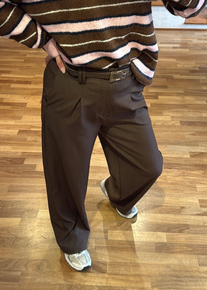 Pantalone Pinces e Cintura Marrone