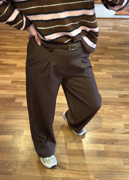 Pantalone Pinces e Cintura Marrone