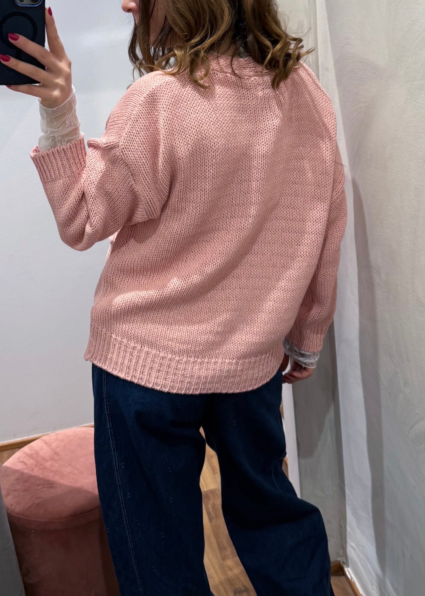 Cardigan Over con Tasche Rosa - SUSY MIX - MARYGIÒ