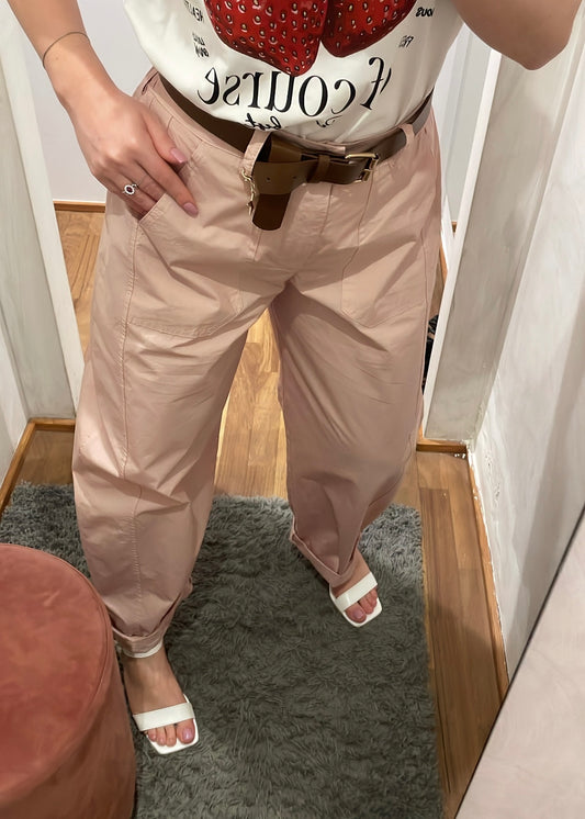 PANTALONE CARROT-FIT ROSA - SUSY MIX
