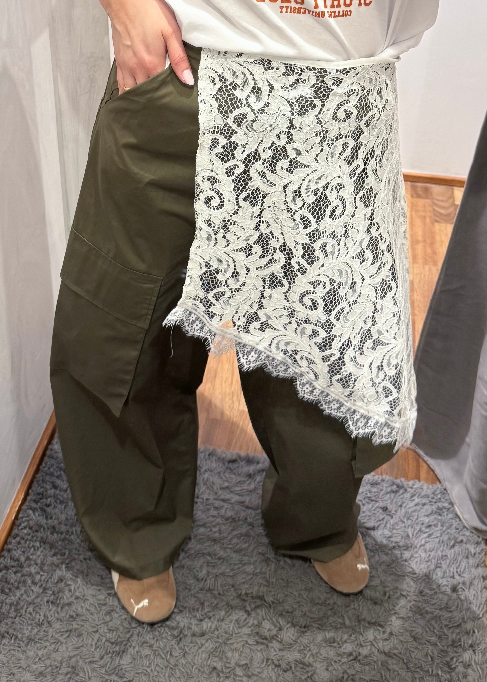 Pantalone Verde Militare con Tasconi + Pareo Pizzo - SUSY MIX - MARYGIÒ