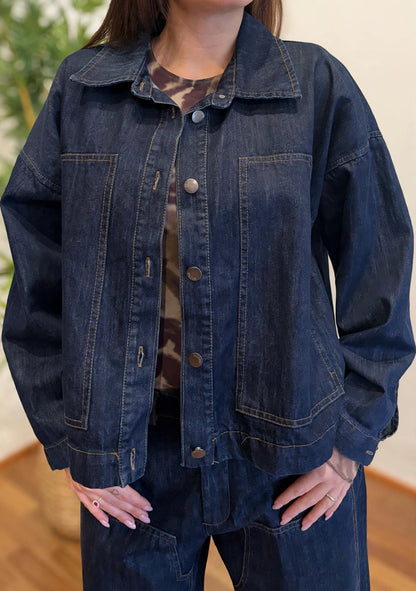 Giacca denim over Blu scuro - Susy Mix