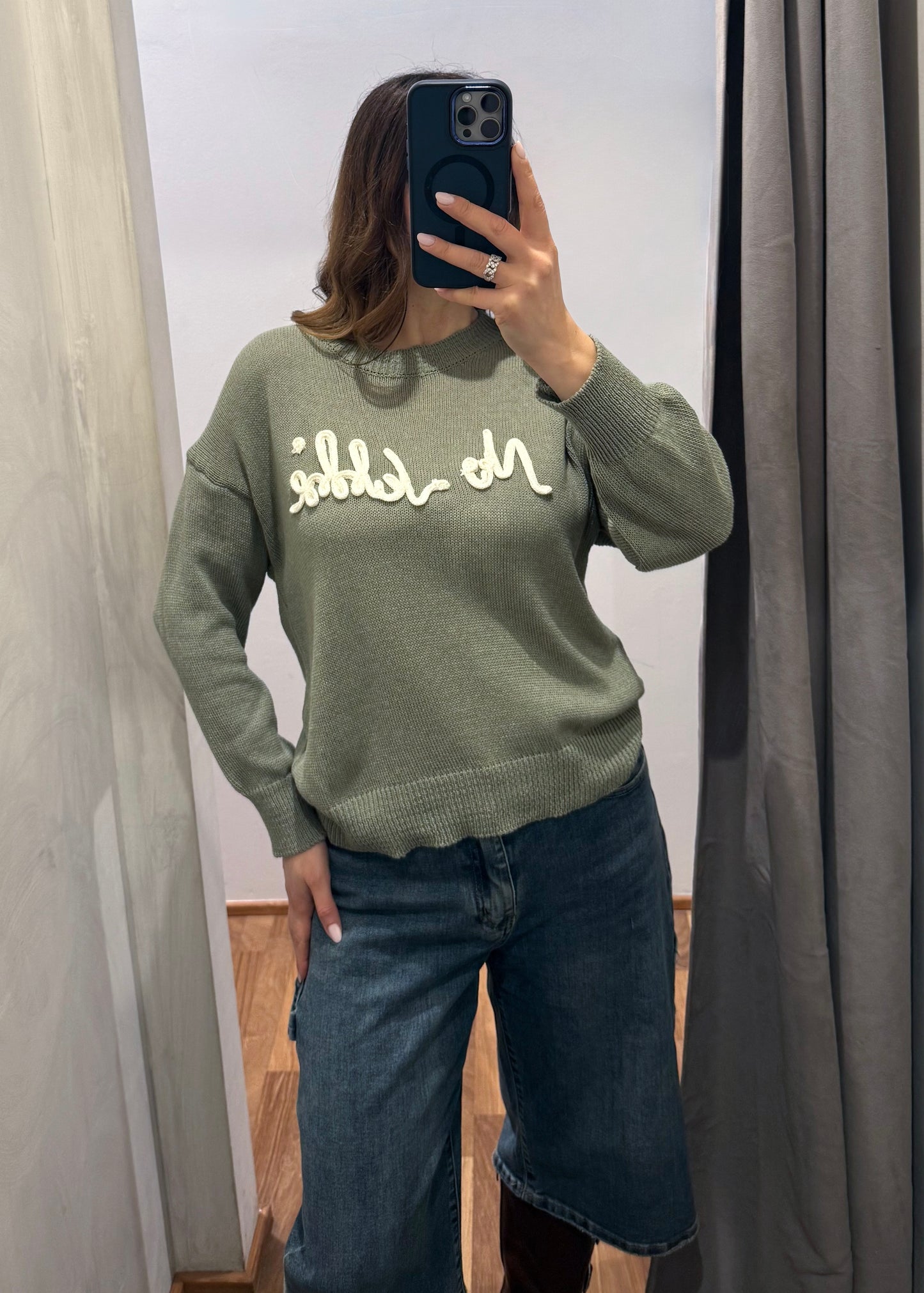 Maglia “No vabbè” Verde Salvia - SUSY MIX - MARYGIÒ