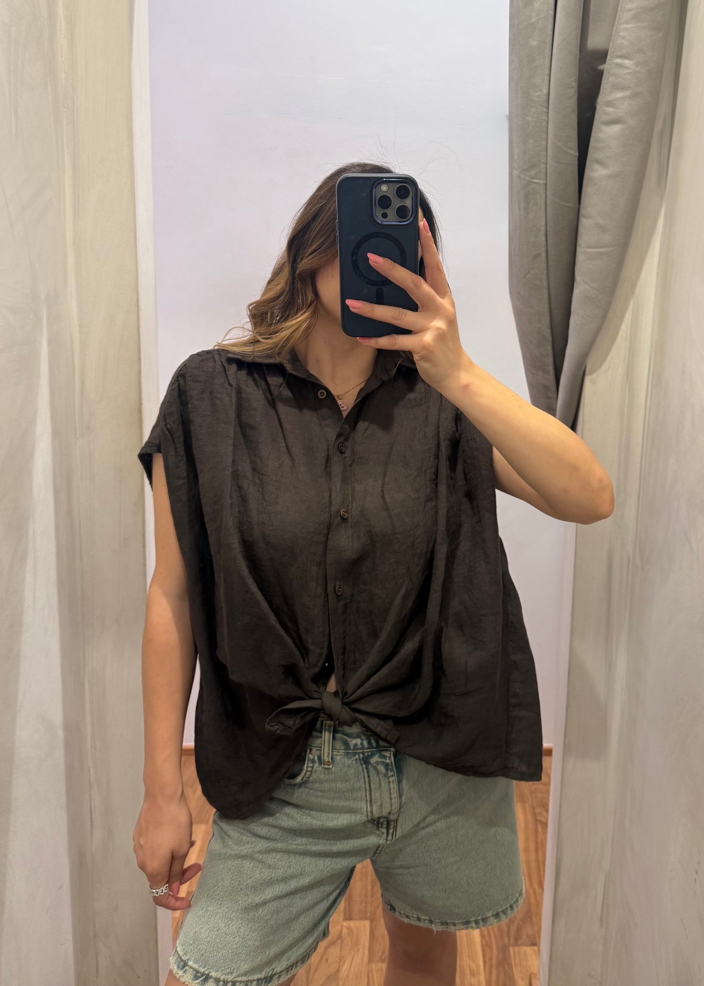 Camicia Lino Smanicata Moro - SUSY MIX