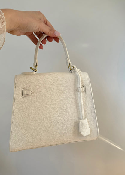 Borsa “Kelly” Media Ecopelle Bianca