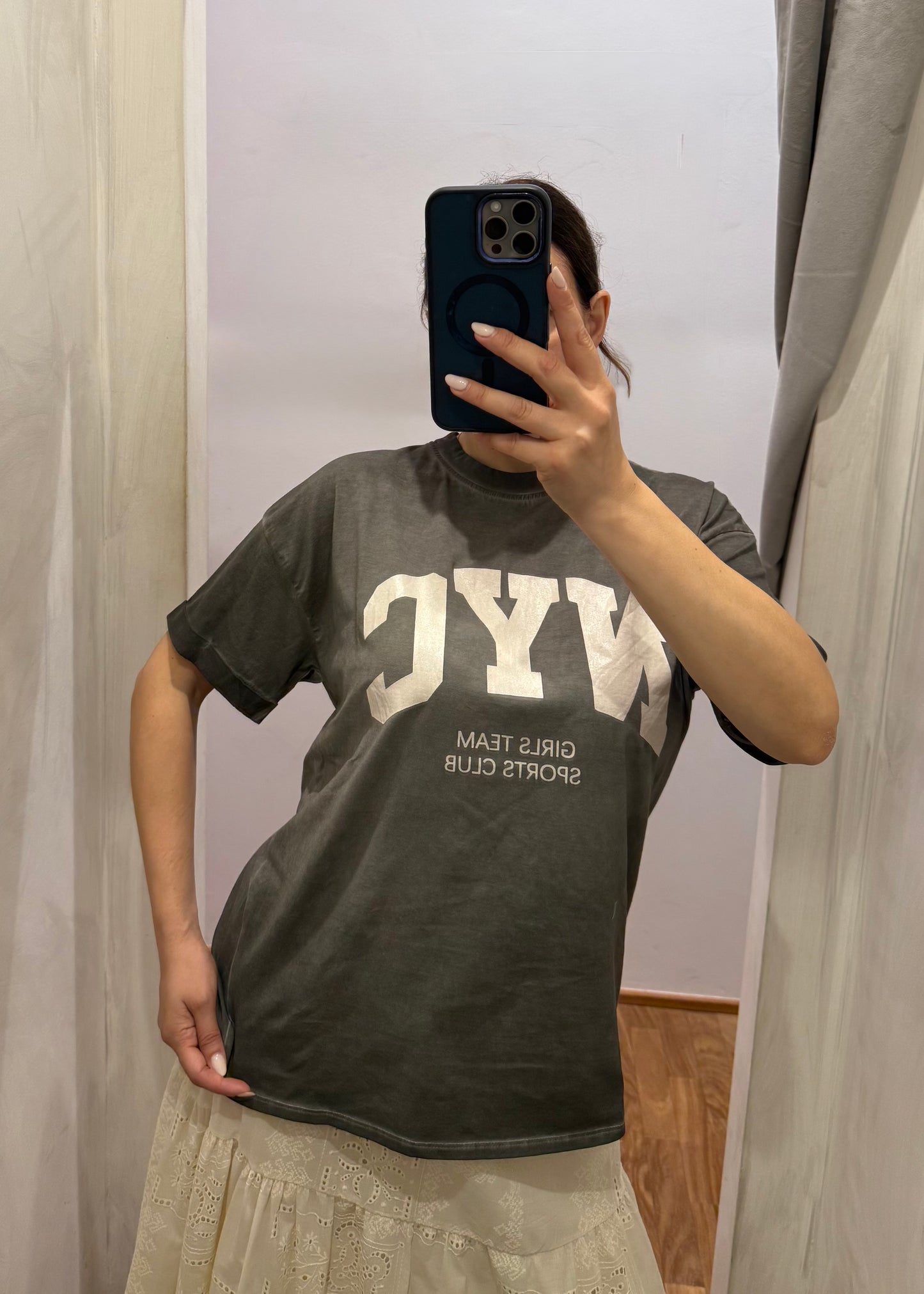 T-shirt NYC Grigio Piombo - SUSY MIX