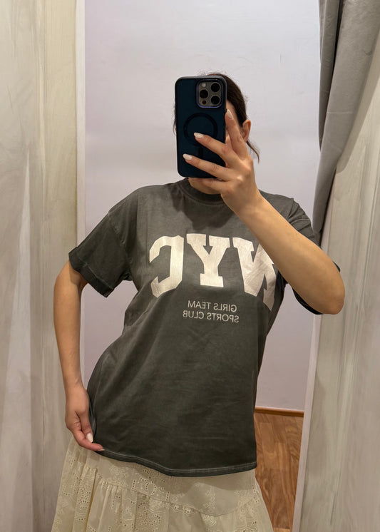 T-shirt NYC Grigio Piombo - SUSY MIX