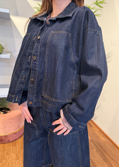 Giacca denim over Blu scuro - Susy Mix