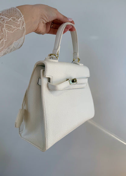 Borsa “Kelly” Media Ecopelle Bianca - MARYGIÒ