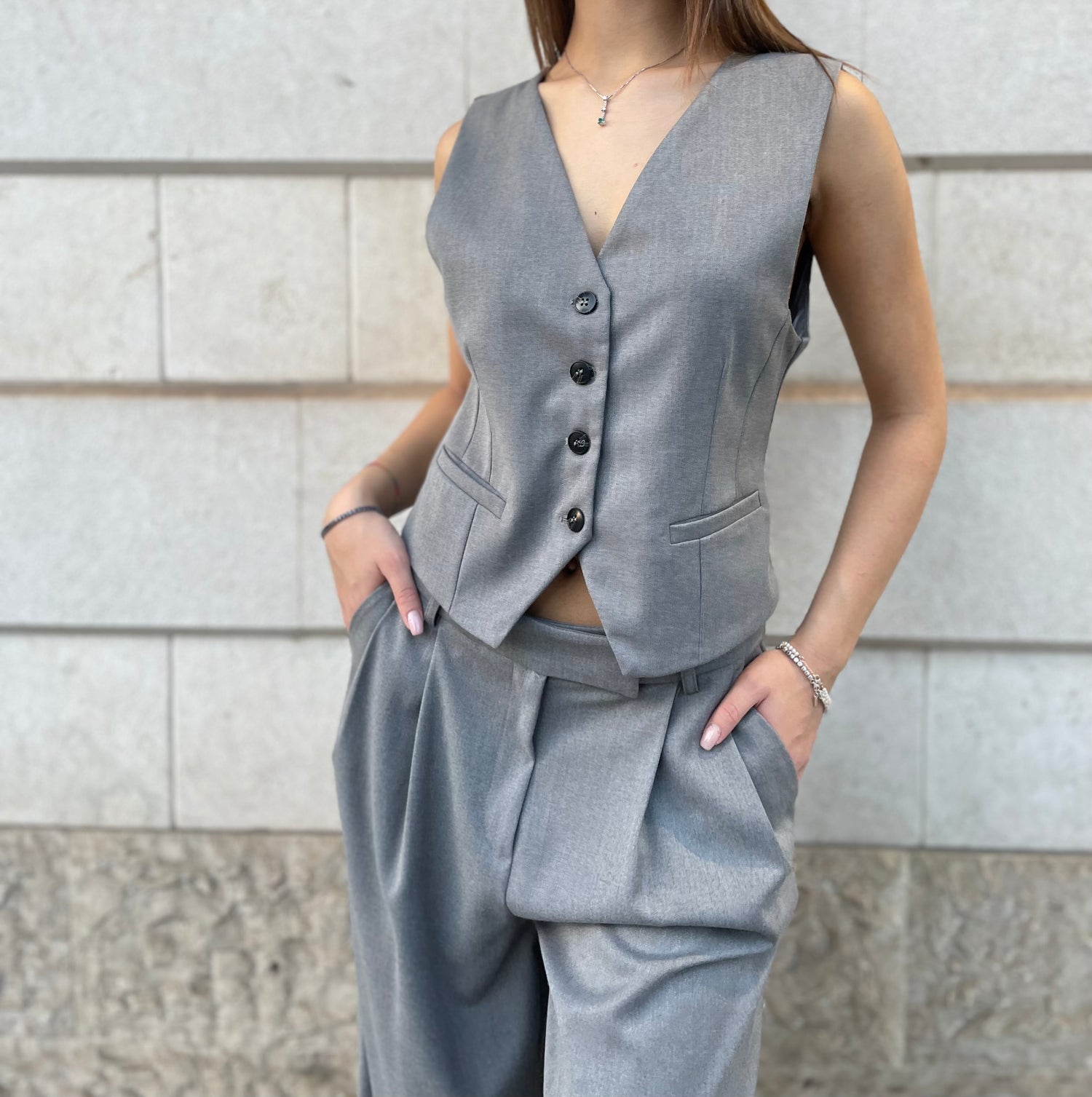 GILET BASIC GRIGIO - TENSIONE IN - MARYGIÒ